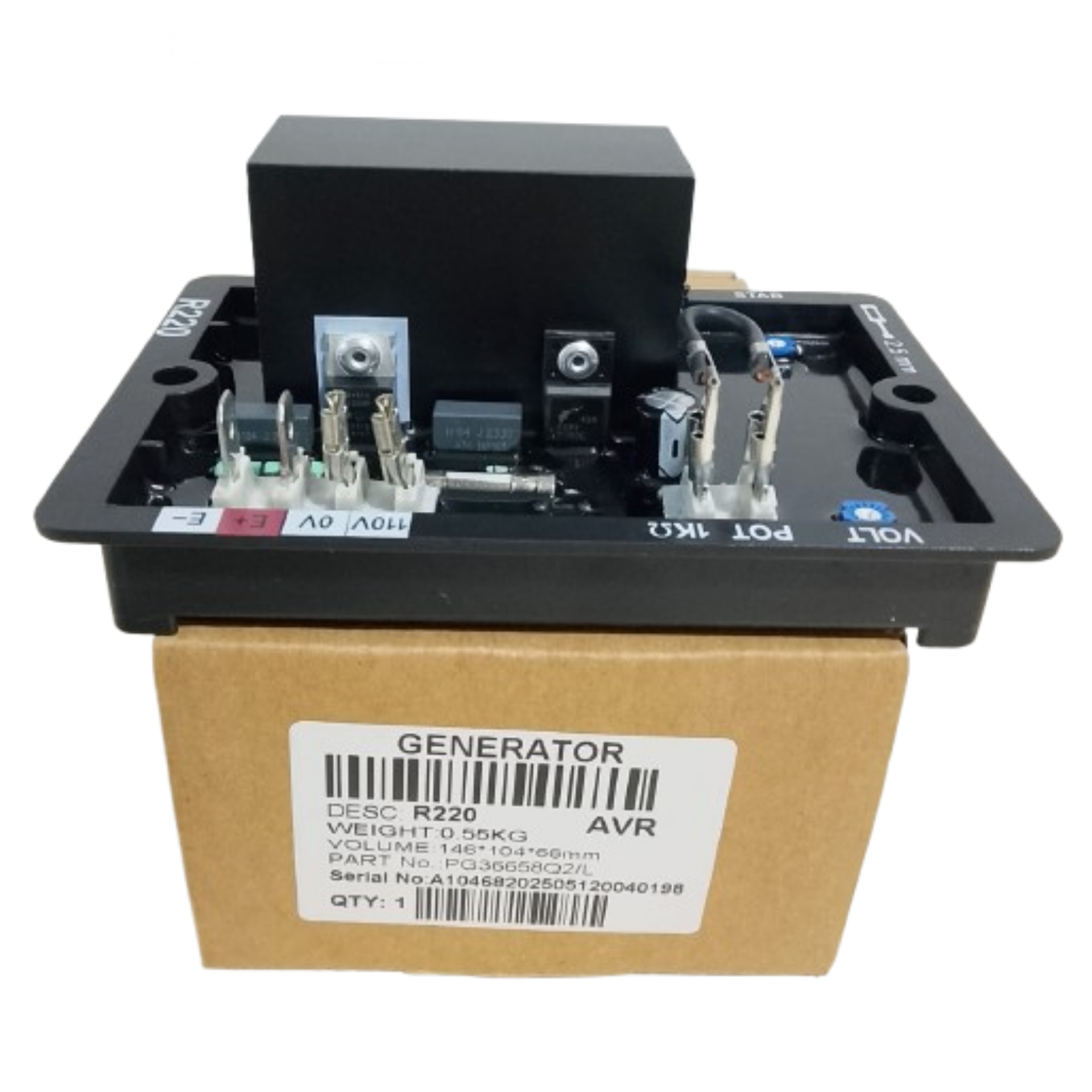R220 APLICA PARA LEROY SOMER LSA 40 / 42.2 / 42.3 AVR GENÉRICA